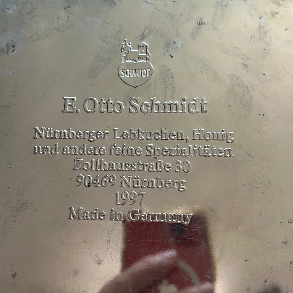 Vintage E Otto Schmidt German Large Cookie Tin Box 1997 Lebkuchen Opera Theme